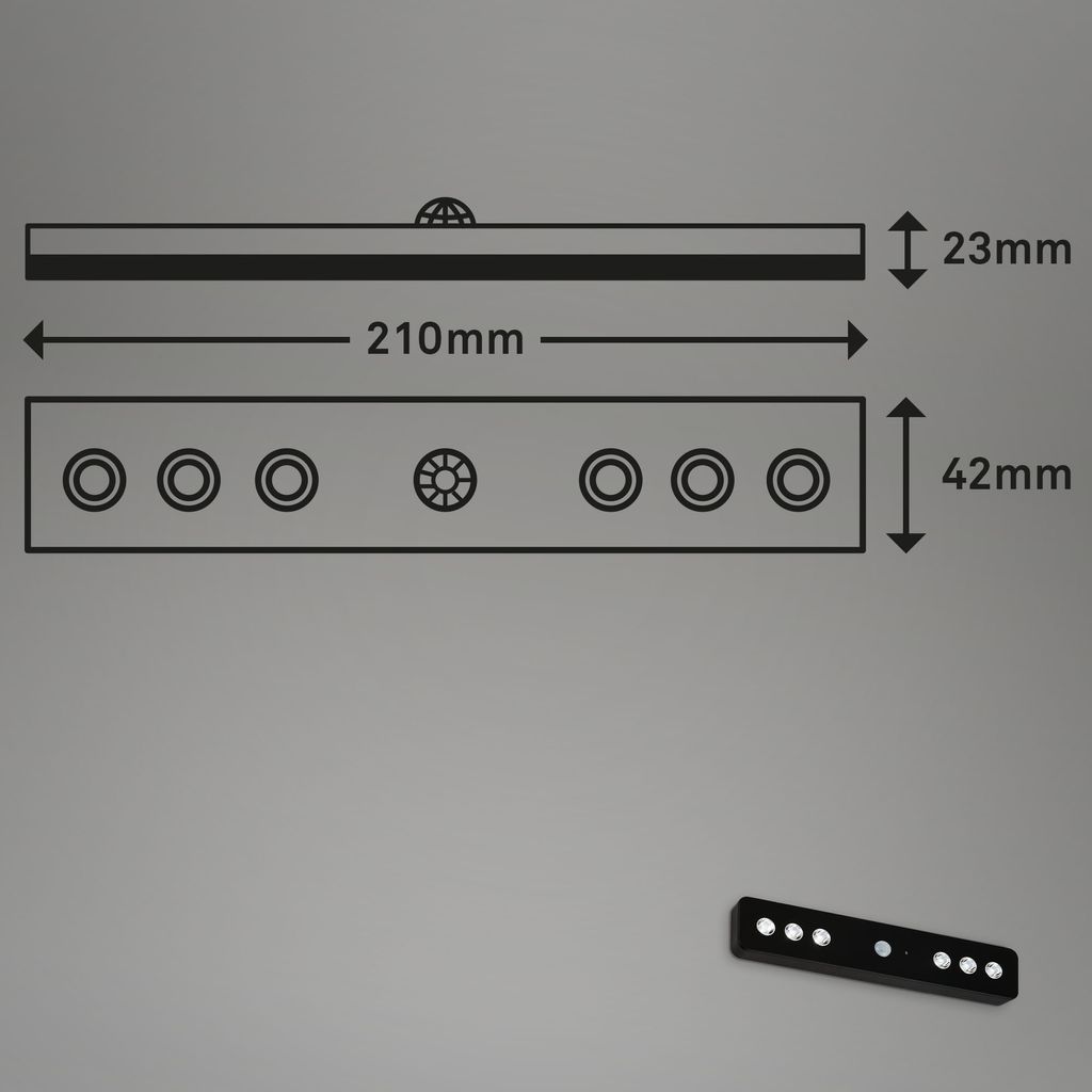 LED Lero Indoor 21 cm 6x0,08W 5lm nero